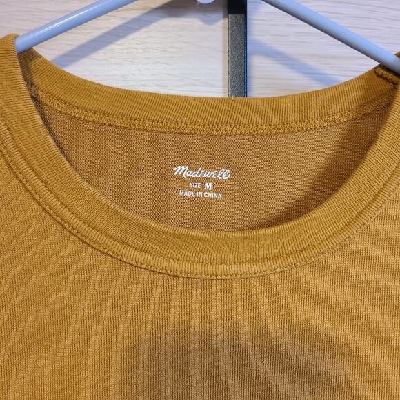 Madewell Tomboy Pocket Tee Women M Olive Surplus Mustard Casual Basic Boxy Shirt - Picture 3 of 7